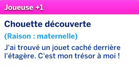 Buff chouette découverte maternelle Sims 4