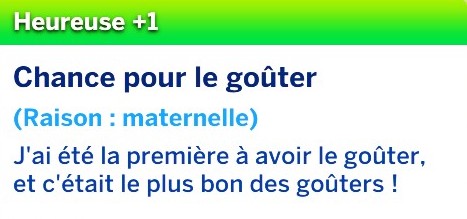 Buff goûter maternelle Sims 4