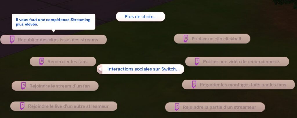 Interactions sociales grisées Switch
