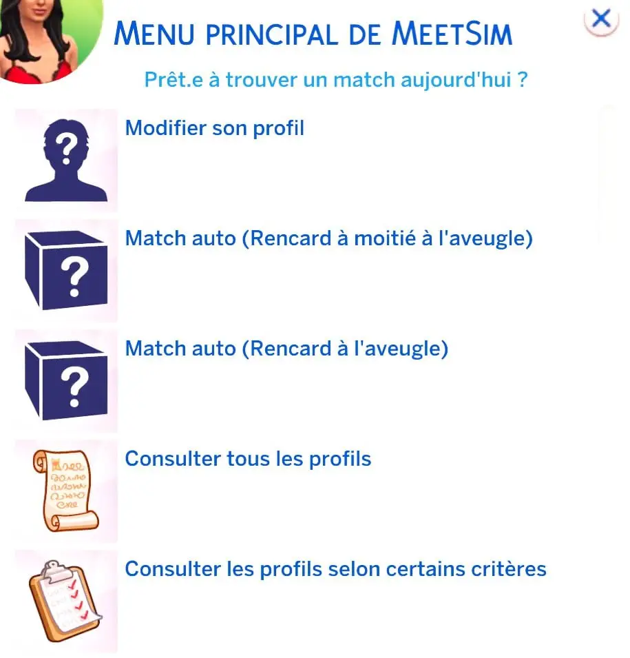 MenuMenu principal MeetSim principal MeetSim