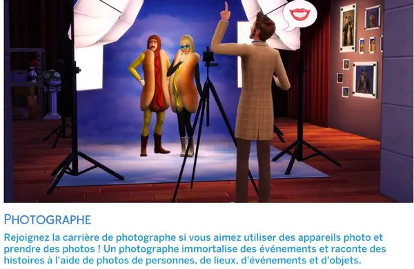 Carriere Sims 4 photographe