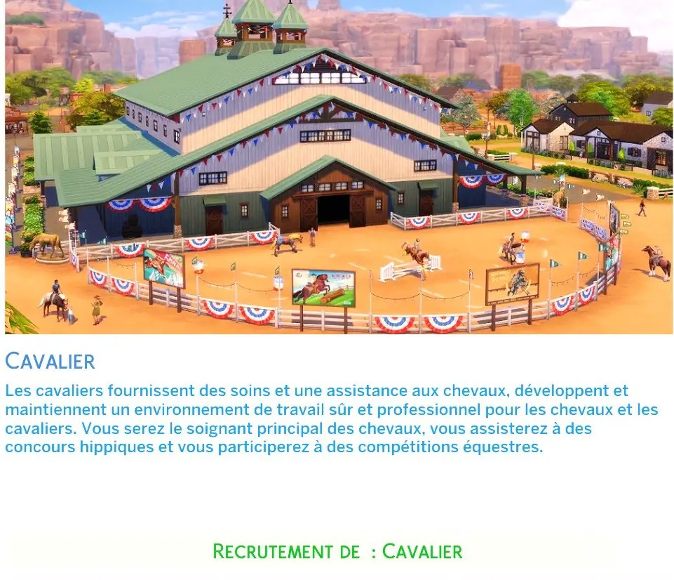 Carrière cavalier Sims 4 mod Kiara