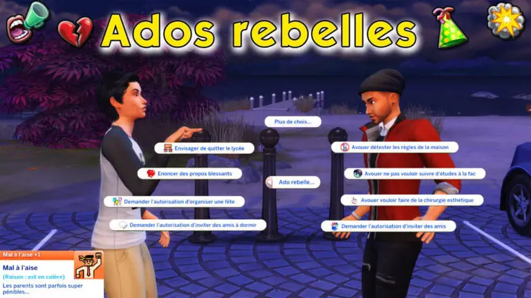 Mod de Persea pour ados rebelles dans les Sims 4