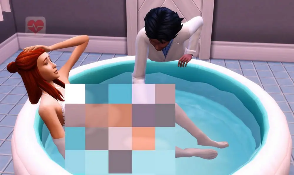Accouchement Sims 4 dans l'eau