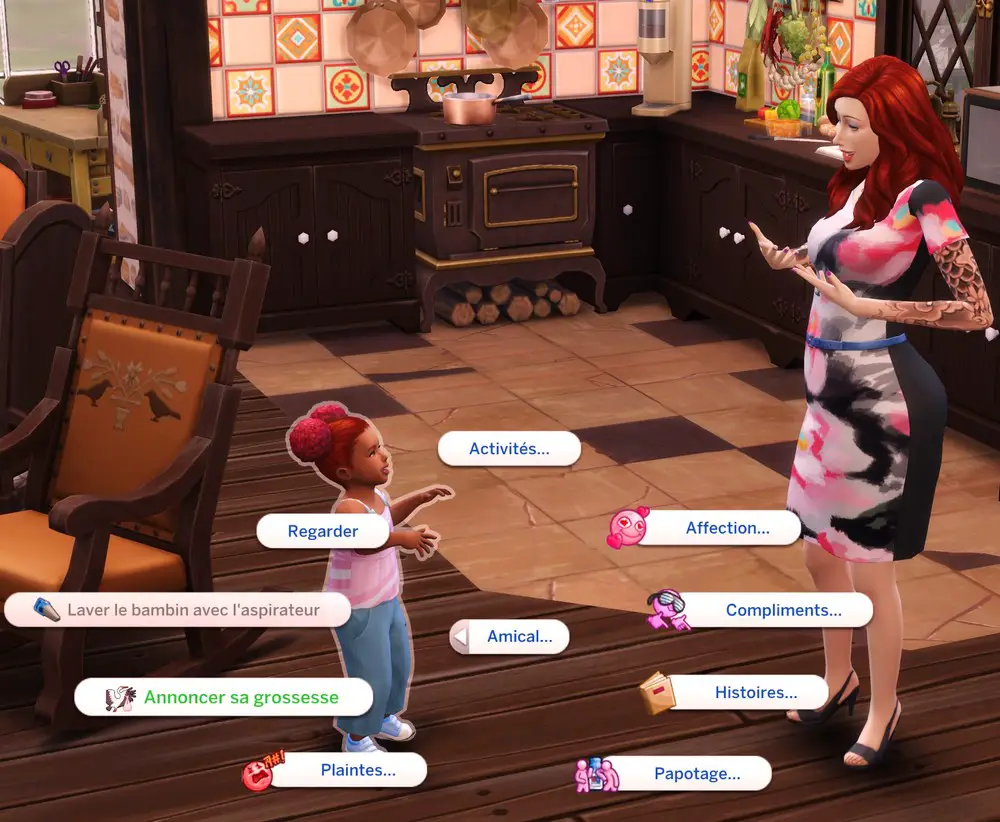 Annoncer grossesse Sim enfant mod accouchement