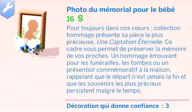 Photo mémorial bébé