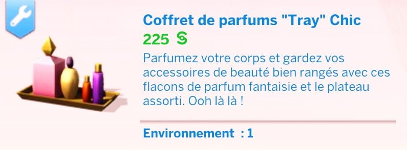 Coffret parfums tray chic Sims 4