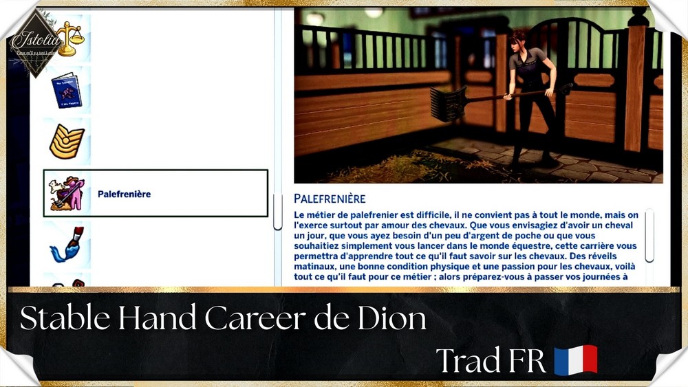 Carrière palefrenière mod sims 4