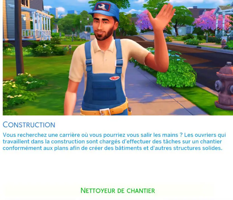 Carrière construction sims 4 Kiara