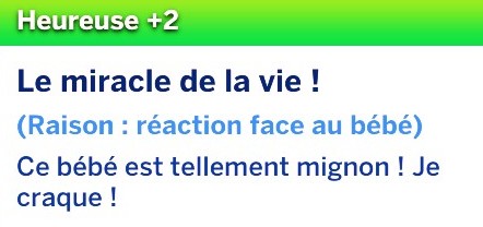 Buff miracle de la vie show off baby Simkatu Sims 4