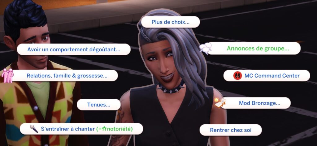 Menu annonce de groupe Simkatu