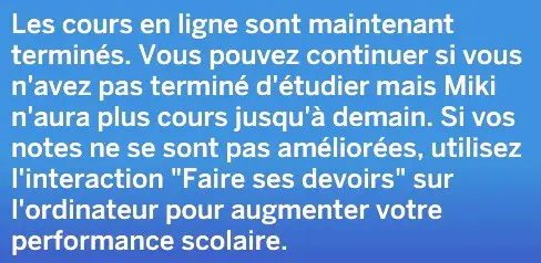 Notif fin cours à domicile mod education Kawaiistacie