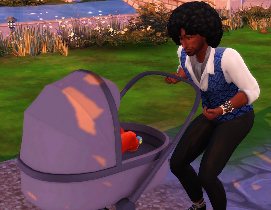 Papa bébé poussette sims 4 mod simkatu