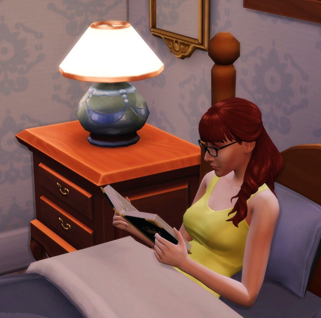 read in bed Simkatu mod sims 4 français