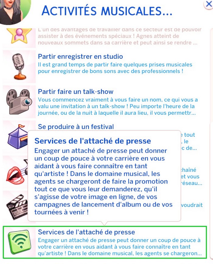 Activités musicales service attaché presse