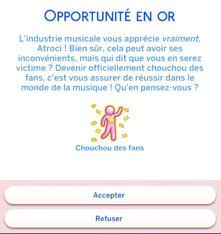 Popup chouchou des fans