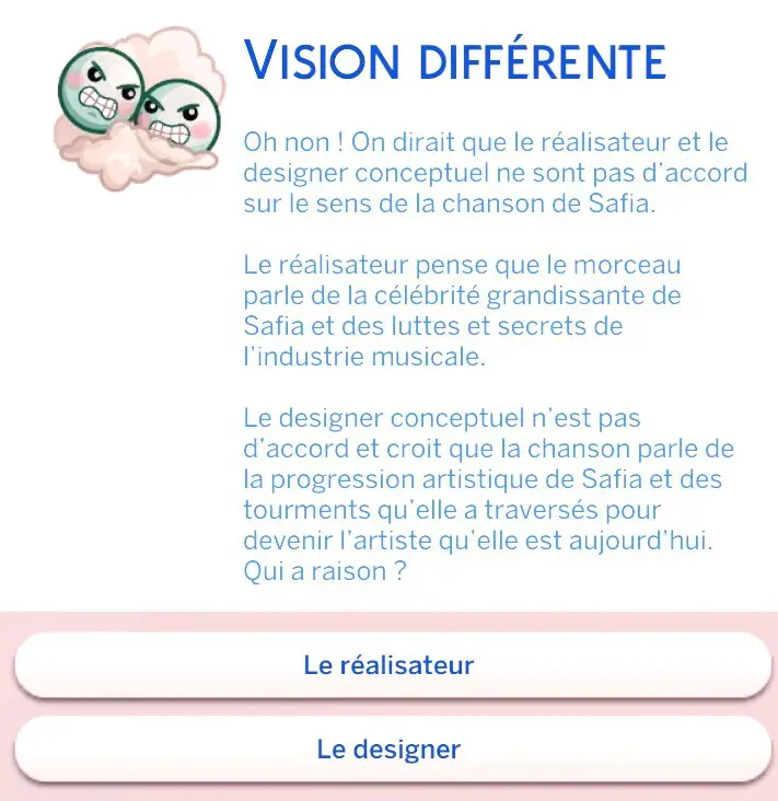 Popup vision différente clip