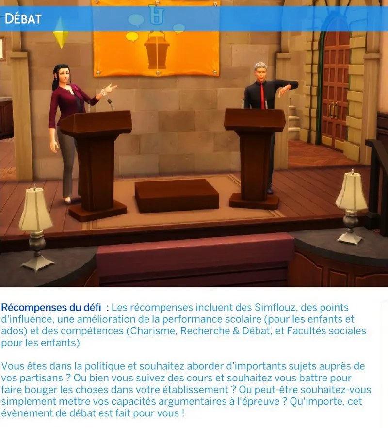 Evenement débat Ilkavelle mod sims 4