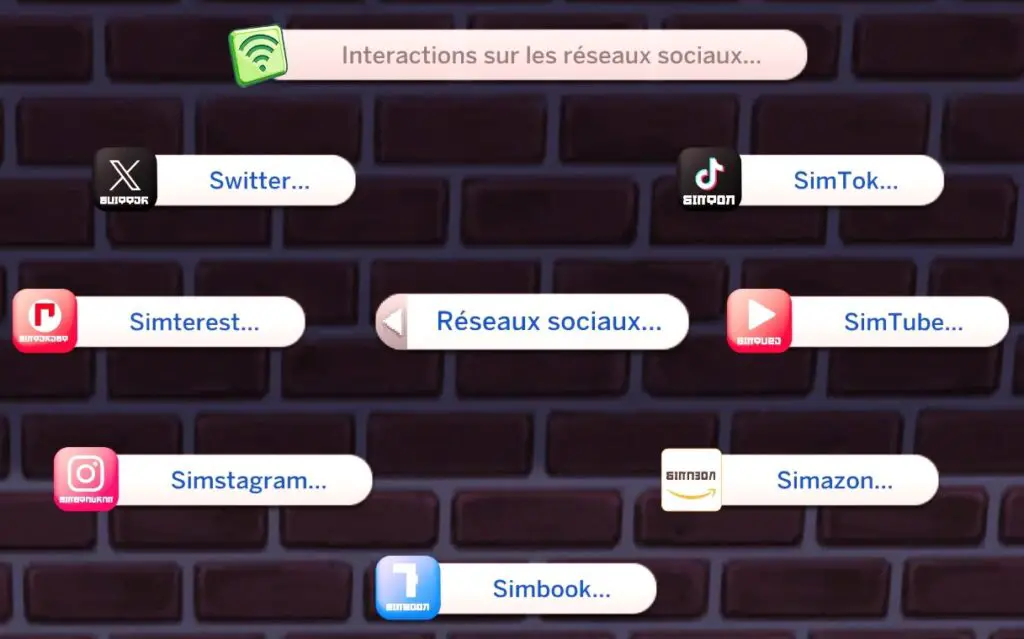 Différents réseaux sociaux Sims 4