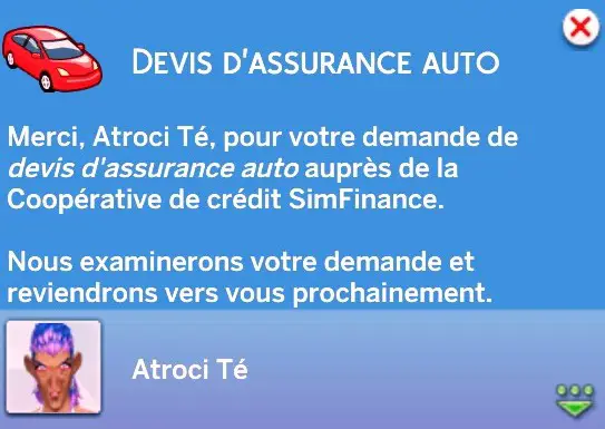 Notif devis d'assurance auto