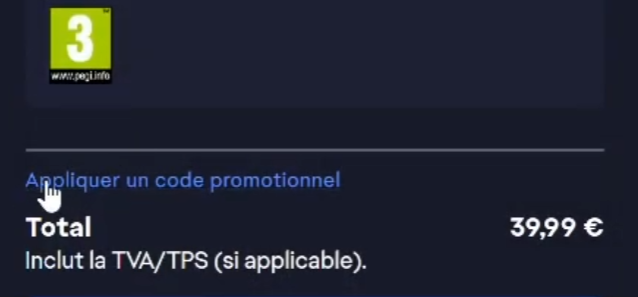 Appliquer code promo