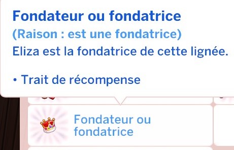 Trait fondateur mod sims 4 timelines