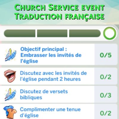 Church service event mod sims 4 kiara français cf