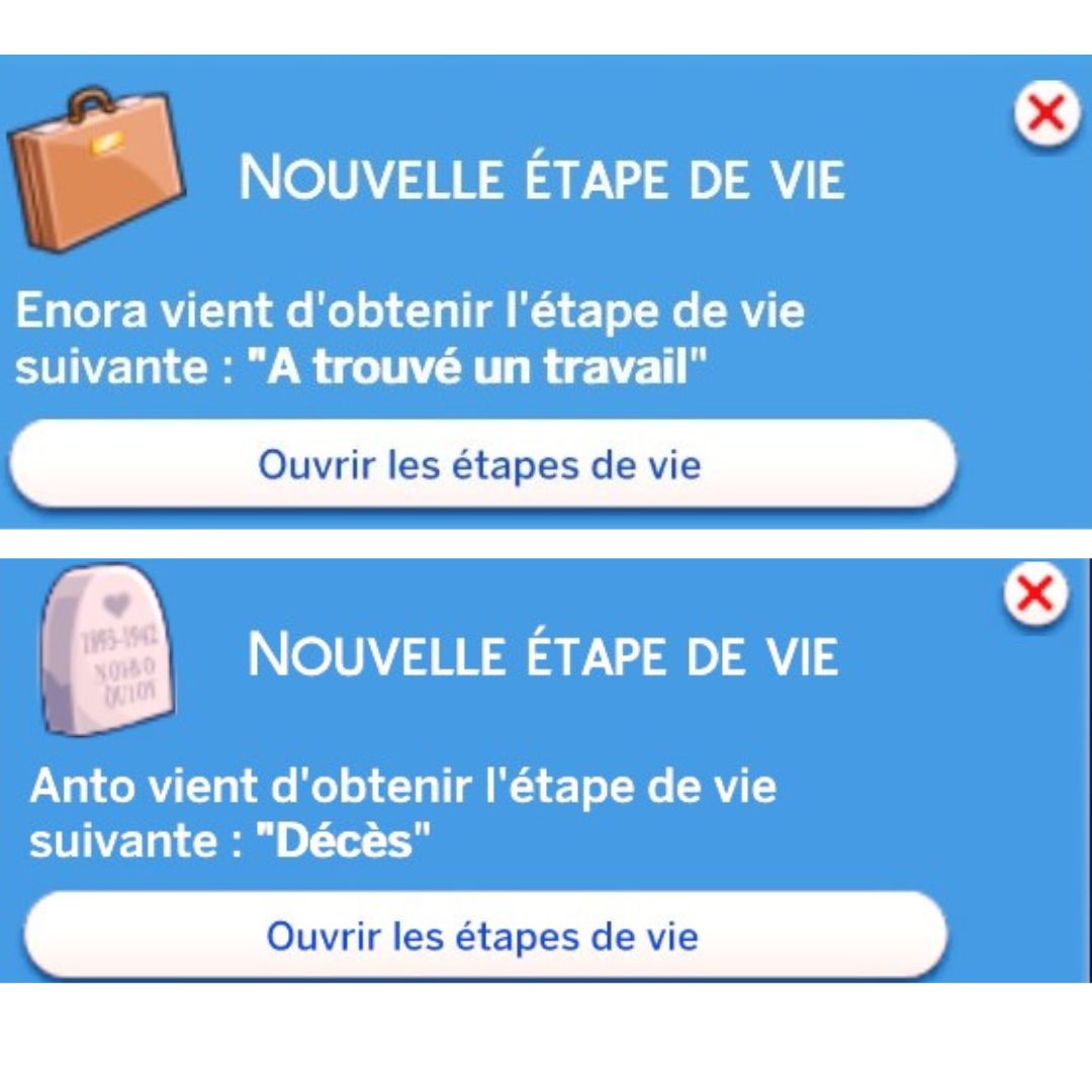 Homepage modsims4 MAJ Lumpinou Notif Milestones