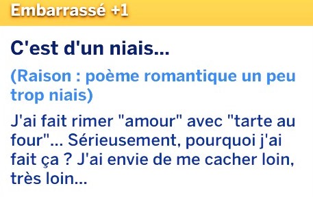 Buff poeme niais MSN mod Sims 4
