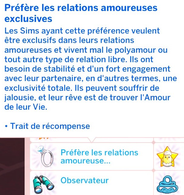 Trait pref relations exclusives