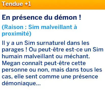 Buff en présence du démon mod religions Sims 4