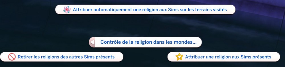 Contrôle de la religion monde Sims 4