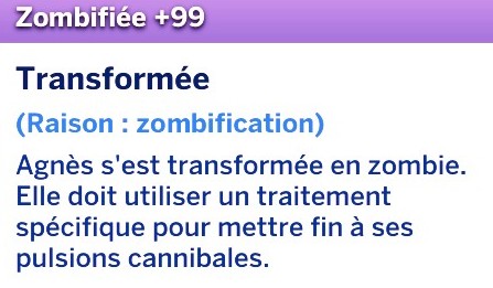 Buff Sim transformée en zombie