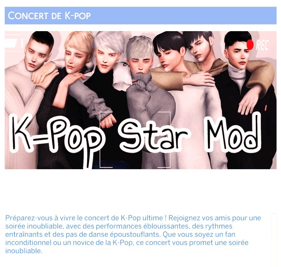 Concert kpop mod sims 4 kawaiistacie