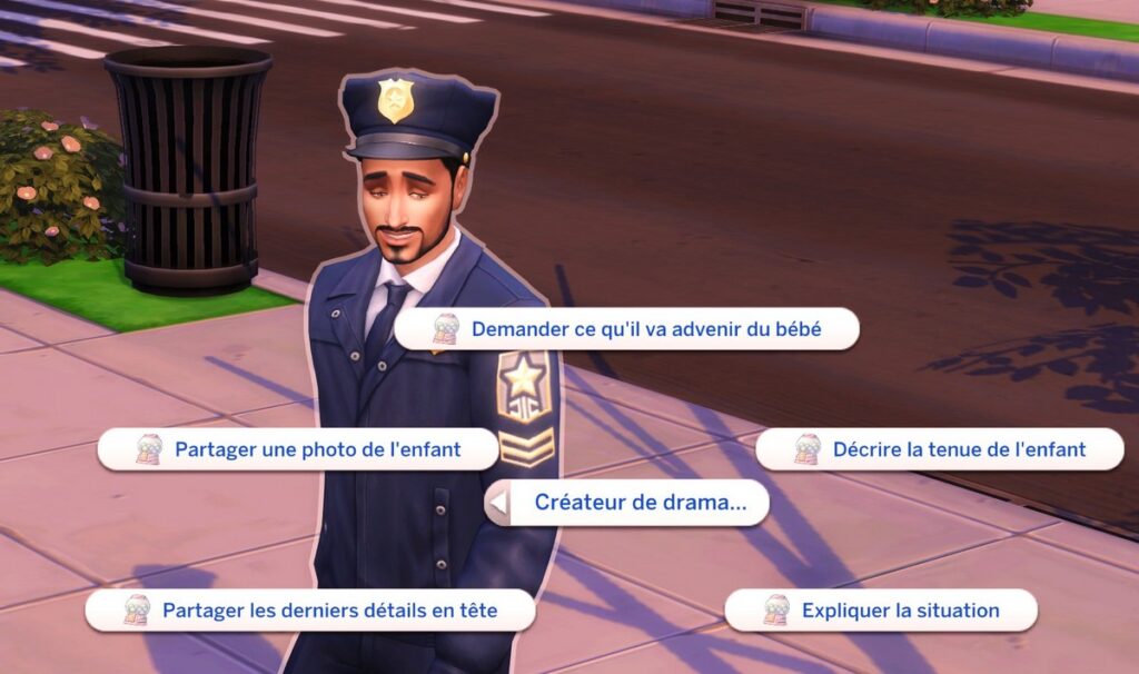 Interactions policier enfant fugueur mod sims 4