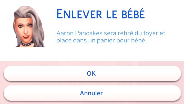 Popup voler le bébé mod sims 4 pandasama