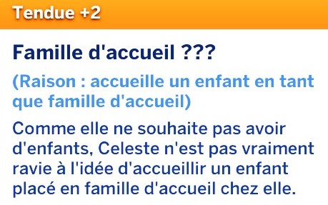 Buff veut pas d'enfant et famille d'accueil