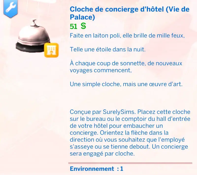 Cloche de concierge d'hôtel