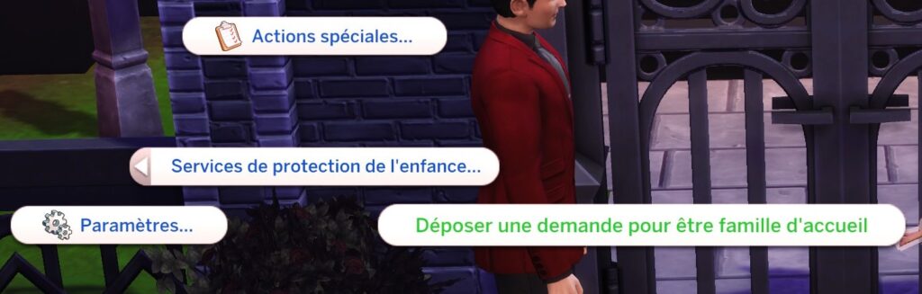 Interaction déposer demande famille accueil
