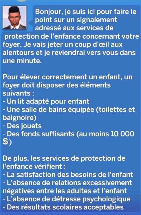 Notif critères vérification services sociaux