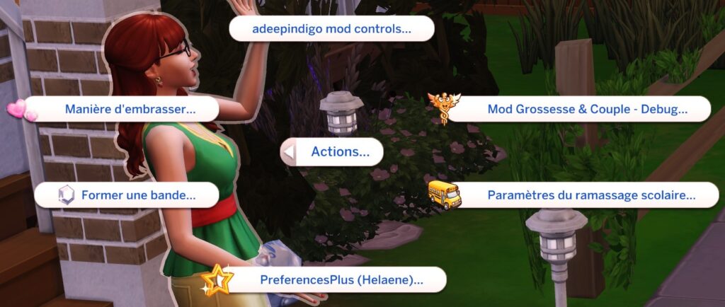 Actions modifier paramètres bus scolaire Sims 4