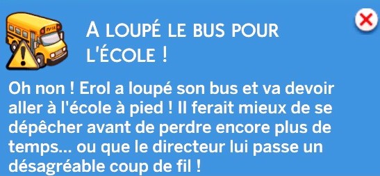 Notif bus scolaire loupé