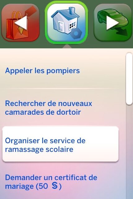 Téléphone organiser bus scolaire mod sims 4