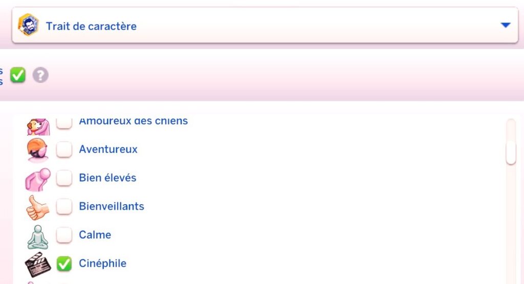 Traits de caractère cinéphile
