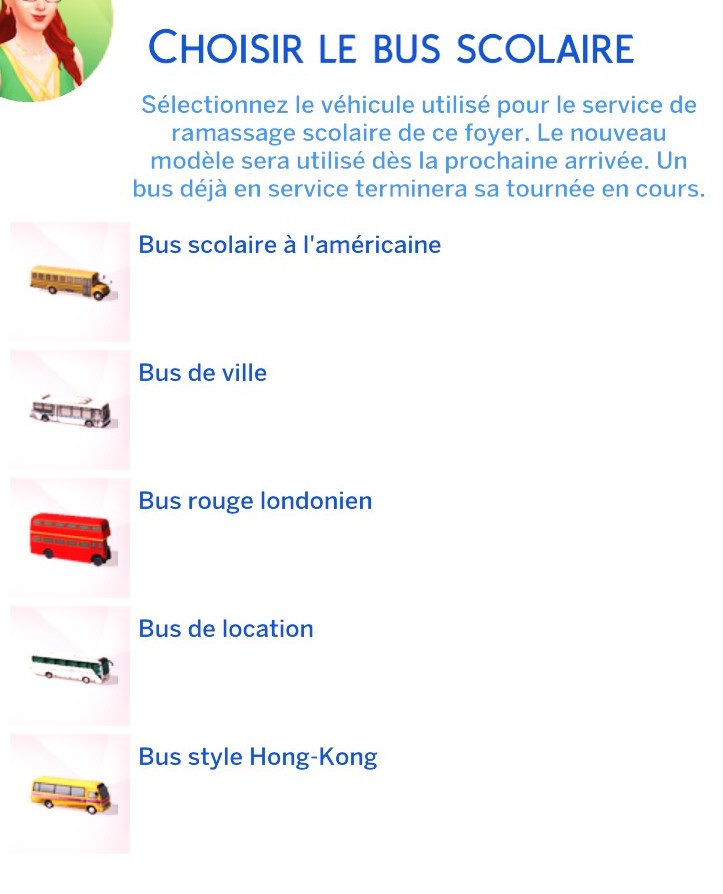 Types de bus scolaire mod sims 4