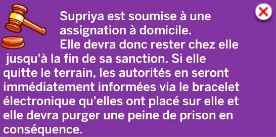 Notif sanction assignation domicile